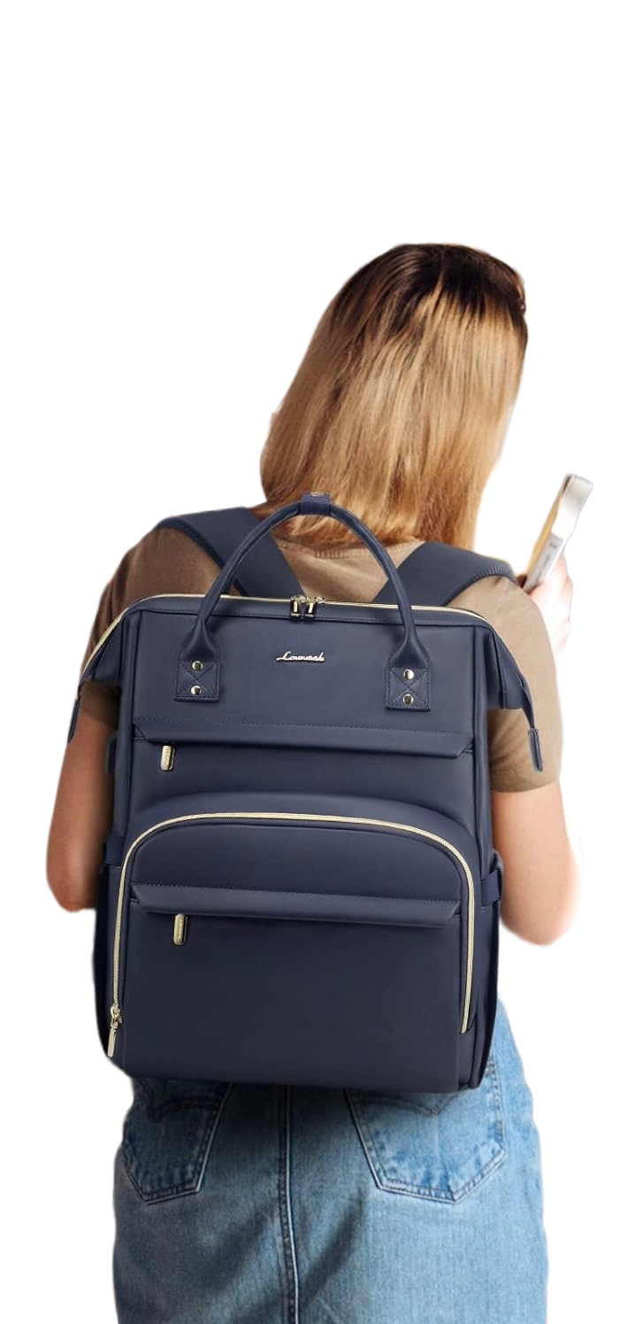 Morral con 18 bolsillos azul navy, 100% impermeable