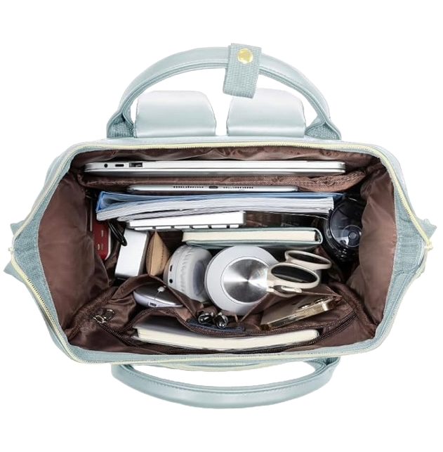 Morral con 19 bolsillos luxe light azul 100% impermeable