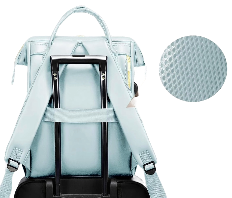 Morral con 19 bolsillos luxe light azul 100% impermeable
