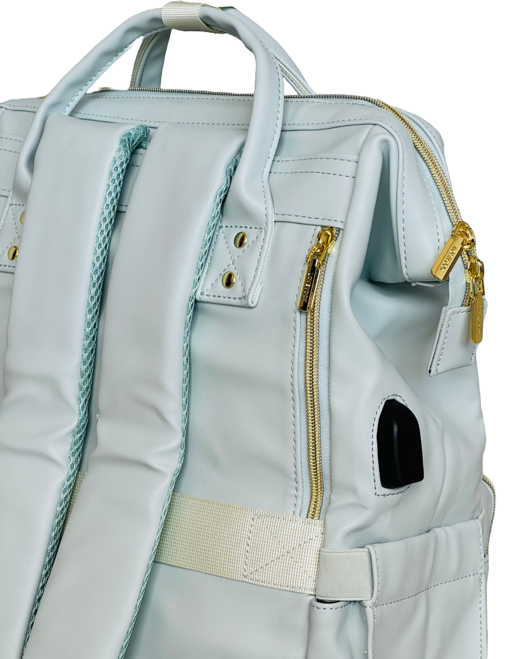 Morral con 19 bolsillos luxe light azul 100% impermeable