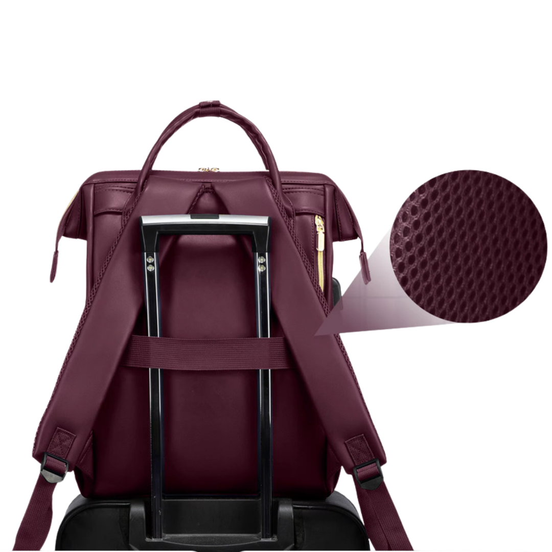 Morral con 18 bolsillos Wine Red,  100% impermeable