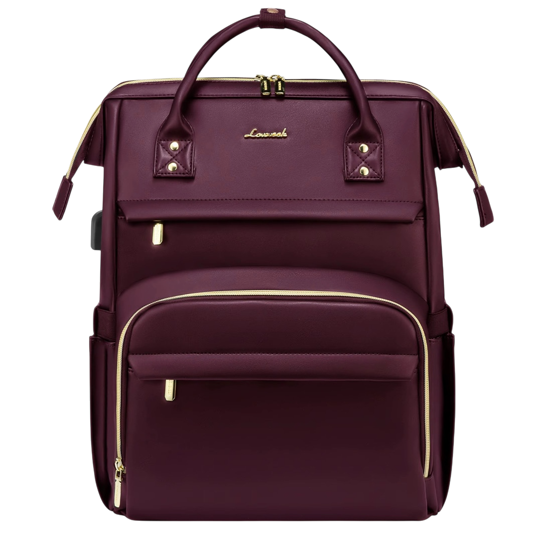 Morral con 18 bolsillos Wine Red,  100% impermeable