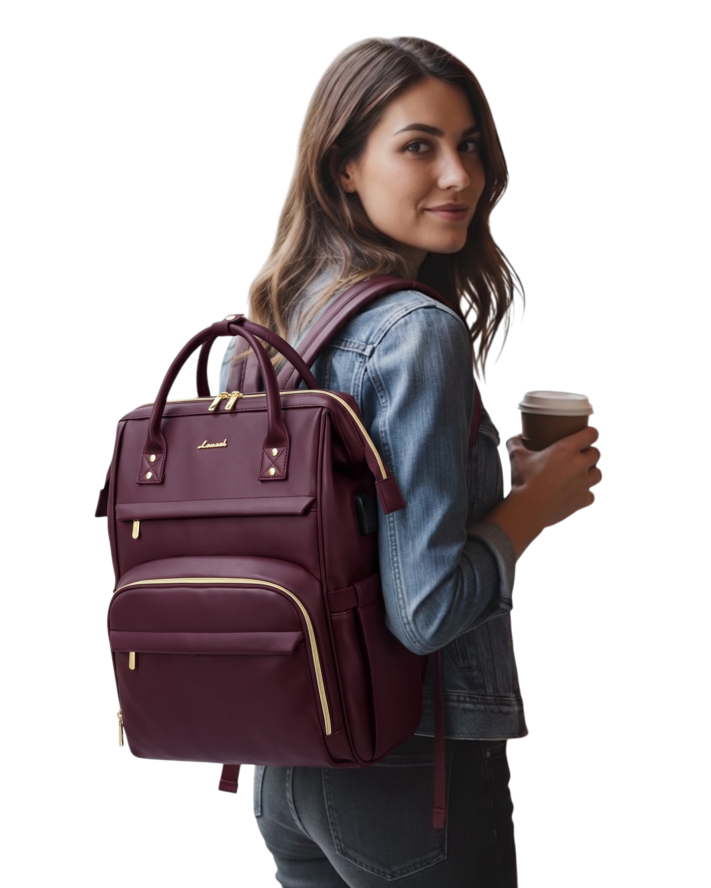Morral con 18 bolsillos Wine Red,  100% impermeable